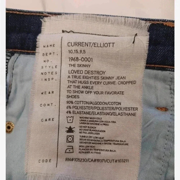 Current Elliott Distressed Skinny Jeans Size 27 - Picture 9 of 11